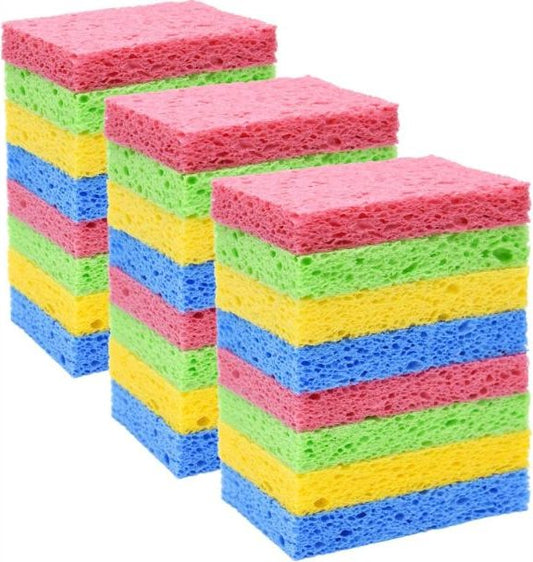 Reusable Cellulose Sponges – Eco-Friendly Compostable Kitchen Cleaning Cloths (24-Pack)
